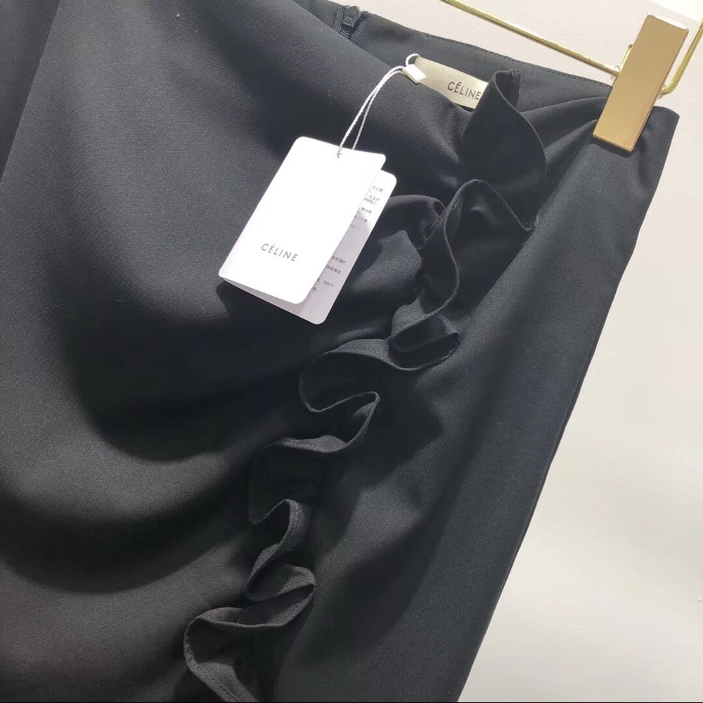 NWT OLD CELINE black wool skirt FR 38 - Picture 4 of 8